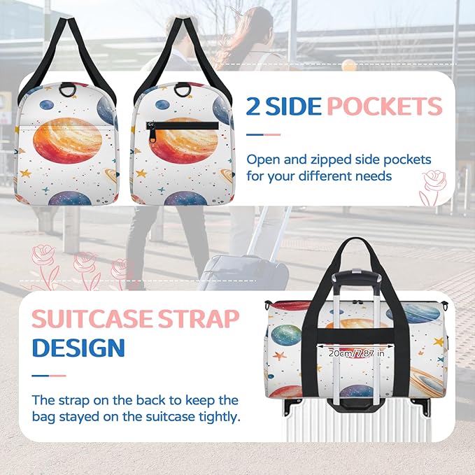 Universe Galaxy Travel Duffle Bag for Women Men, Overnight Weekender Bag, Carry on Tote for Sport Gym