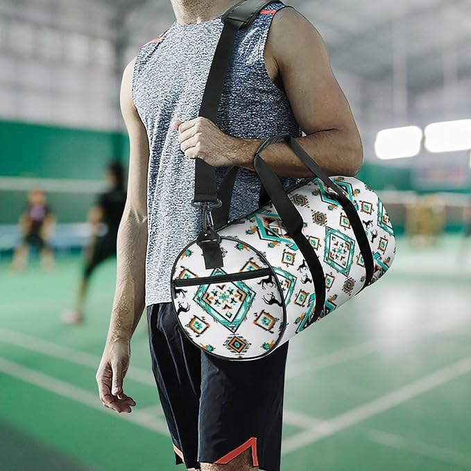 Weekender Carry on Beach Yoga Overnight Luggage Bag Southwestern Aztec Horse Gym Sports Duffle Bag Dance Gymnastics Bags