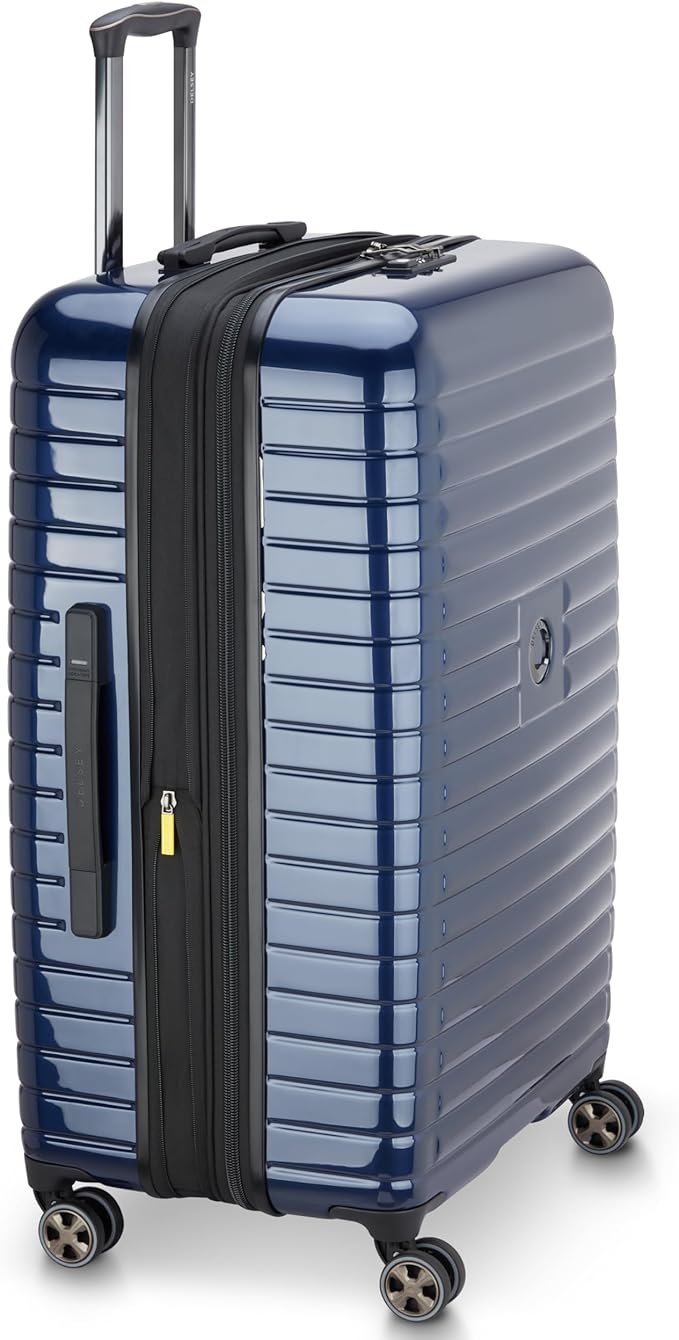 DELSEY PARIS Cruise 3.0 Hardside Expandable Luggage with Spinner Wheels, Deep Sea Navy, Checked-Large 28 Inch