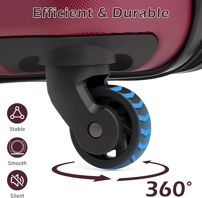 Coolife Carry On Luggage 22x14x9 Airline Approved Hardside PC+ABS Suitcase with TSA Lock, Lightweight Rolling Travel Luggage with Spinner Wheels(Radiant Pink, 20in)