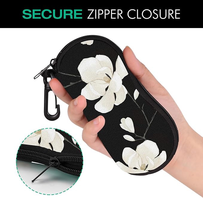 MoKo Sunglasses Soft Case Ultra Light Neoprene Zipper Eyeglass Case for Men Women
