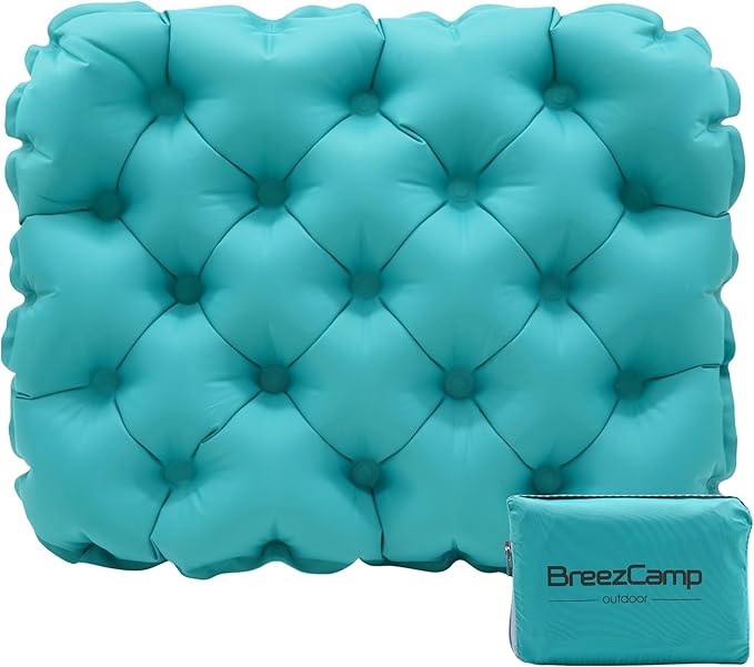 Inflatable Seat Cushion, Lightweight Stadium Seat Pad, Travel Air seat Cushion Anti-Slip for Airplane, Hiking, Climbing, Home and Camping,Peacock Blue