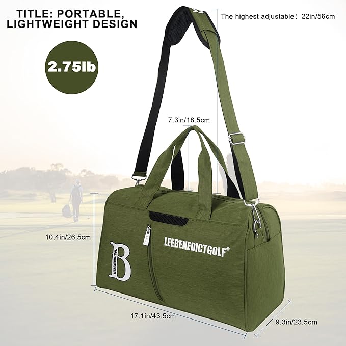 Golf Duffel Bag, Small Duffel Bag for Outdoors, Sports, Yoga, Gym, Swimming and Weekend Getaways, Travel Tote Bag for Waterproof Lightweight Carry-On Workout