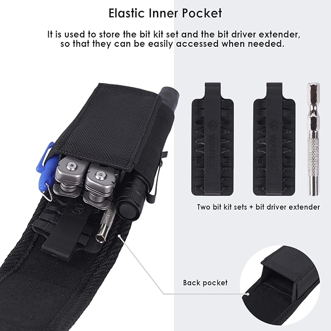 Multitool Sheath - Magnetic Closure EDC Belt Pouch Organizer with Belt Clip & Loop - Compatible with Leatherman Wave Plus, Wingman, Charge, Surge, Super Tool 300, Signal, Free P2/P4 & Tools 4-4.5 inch