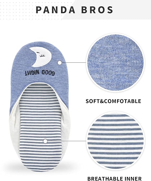 Panda Bros Women's Ballerina House Slippers,Anti-Skid Comfy Warm Ballet Style Slippers