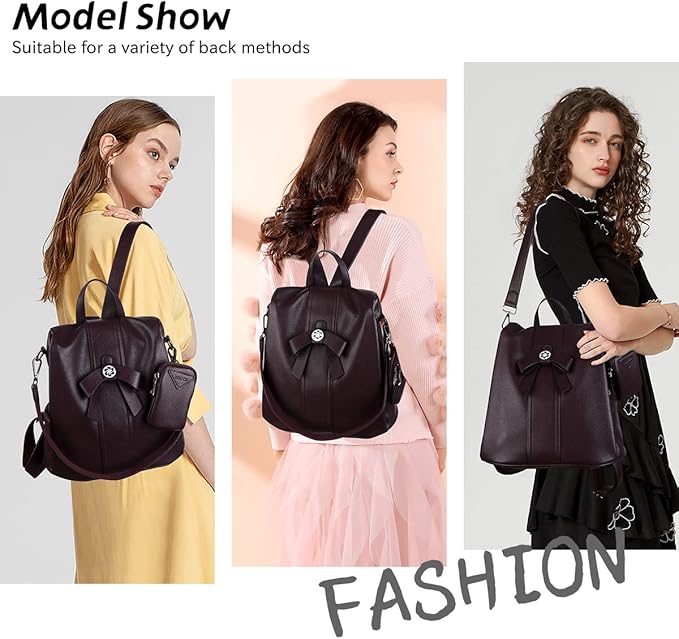 ZOCAI Backpack Purse for Women Fashion Backpack Purses PU Leather Daypacks Anti-Theft Shoulder Bag Satchel Purse
