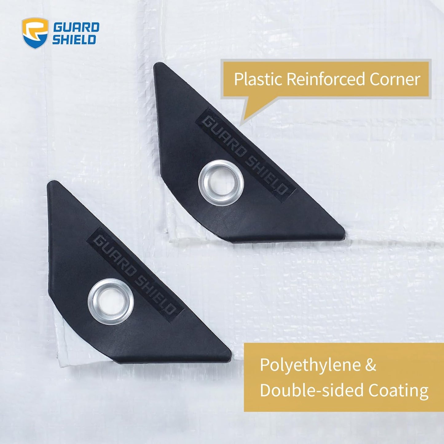 GUARD SHIELD Tarp White 12x12 Feet Multi Purpose Waterproof Poly Tarp Cover 5mil