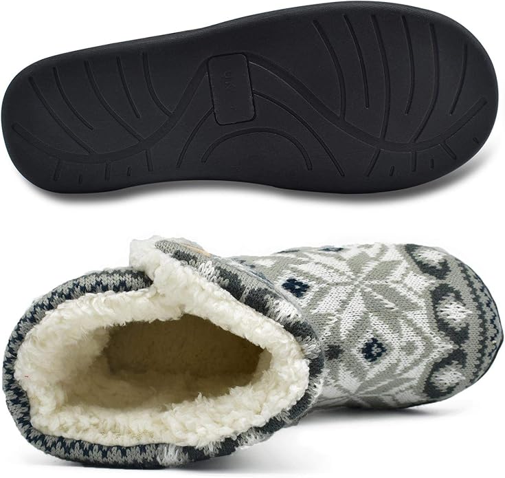 ONCAI Women's Slippers Comfort Knit Boots Winter Warm Outdoor Indoor Shoes