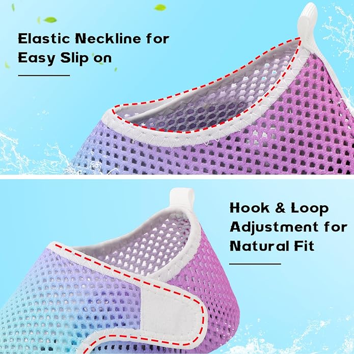 Scurtain Barefoot Water Shoes for Women Men Beach Swim Aqua Socks Summer Quick-Dry Sandals Slippers