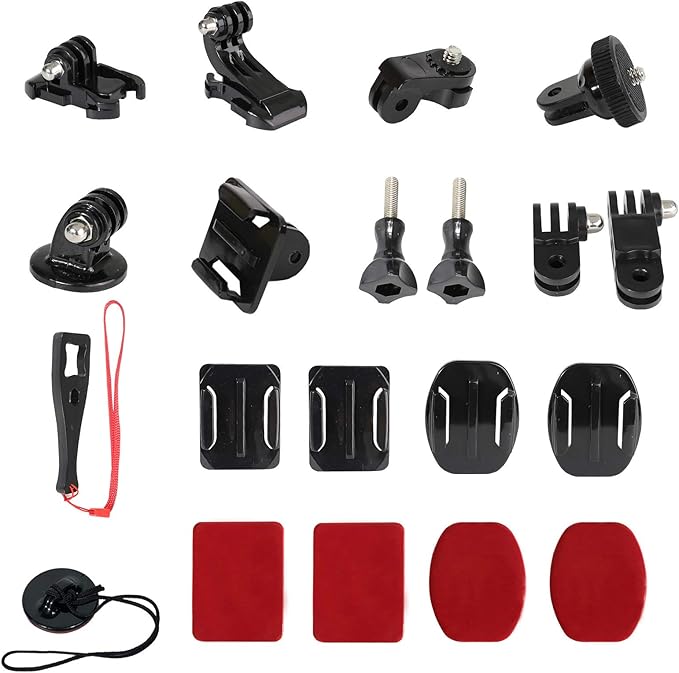 Universal Action Camera Accessory Kit for GoPro Hero 13 12 11 10 9 8 7 6 5 Go pro Max Insta360 X5/X4/X3 DJI OSMO Action 3 4 5 Pro AKASO APEMAN Sports Cam, Helmet Base Adhesive Tripod Adapter Mount