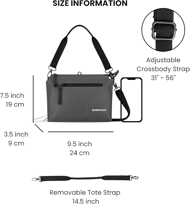 Sherpani Mei, Small Anti Theft Crossbody Purse, Lightweight Cross Body Bag, Handbags, Fashion Trio Bag, Travel Gift