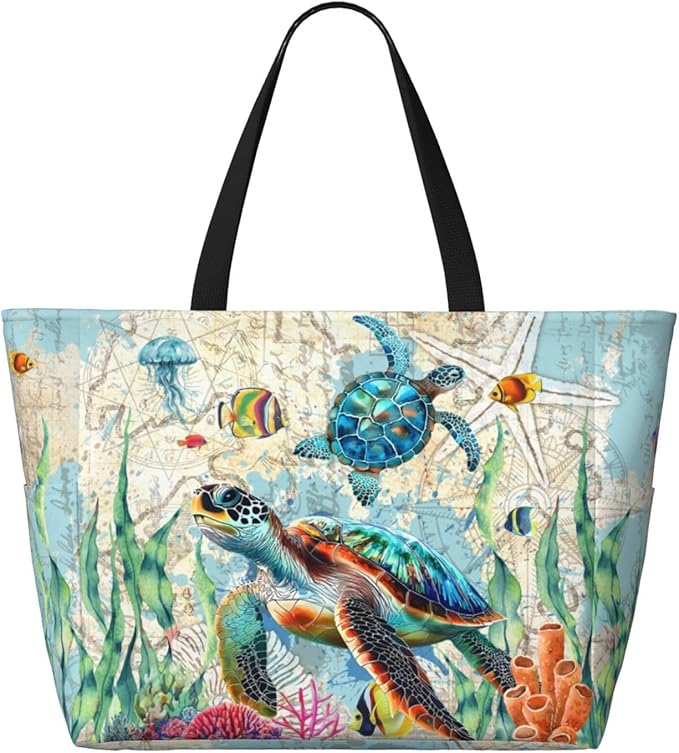 Beach Bag Tote Bags Waterproof Sandproof for Women Large Beach Tote Bag Foldable with Pockets for Weekend Vacation