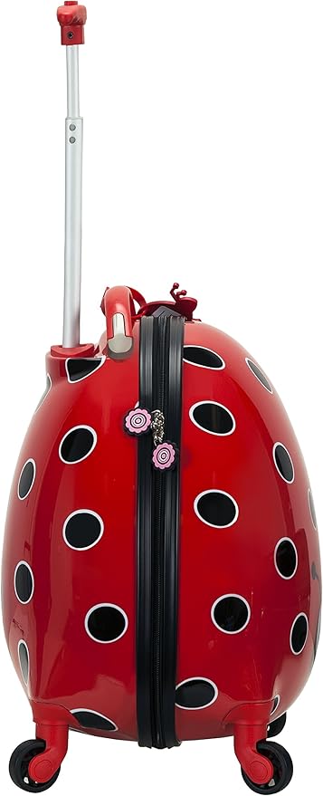 Rockland Jr. Kids' My First Hardside Spinner Luggage, Telescoping Handles, Ladybug, Carry-On 19-Inch