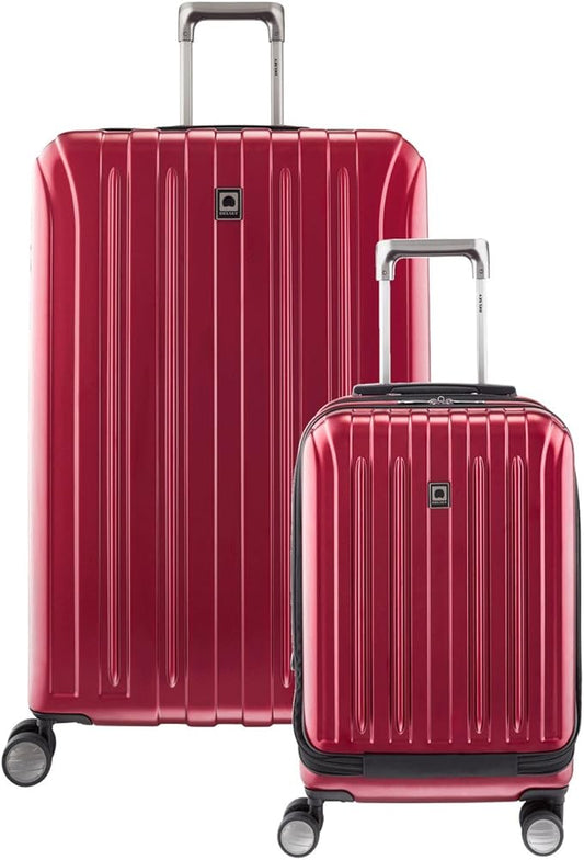 DELSEY PARIS Titanium Hardside Expandable Luggage with Spinner Wheels, Black Cherry Red, 2-Piece Set (21/29)