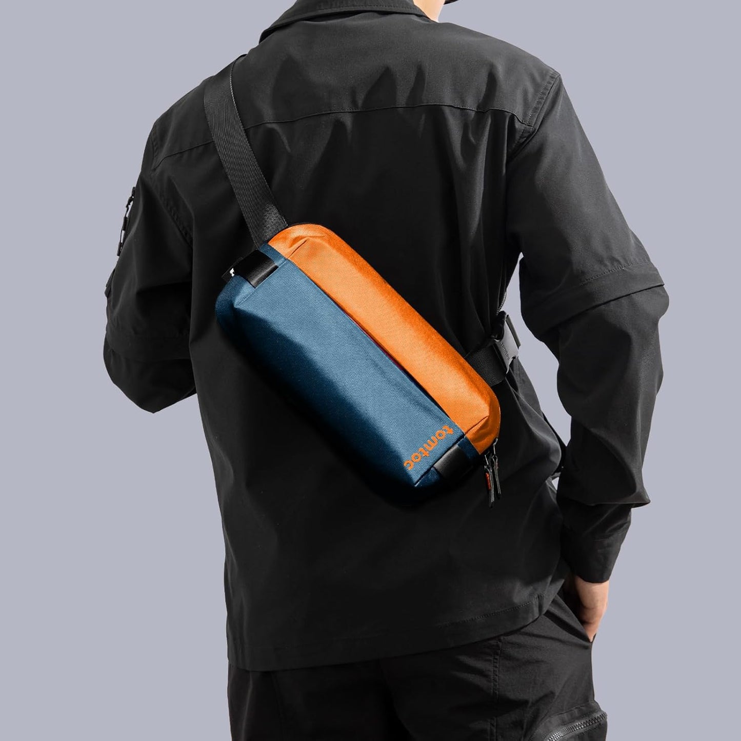 tomtoc Compact EDC Sling Bag, Minimalist Chest Shoulder Backpack Crossbody Bag for Men Women, Lightweight Carry Casual Bag