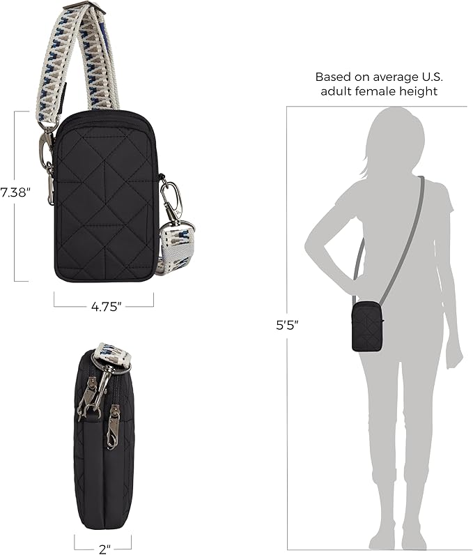 Travelon Anti-Theft Boho 2 Compartment Phone Crossbody