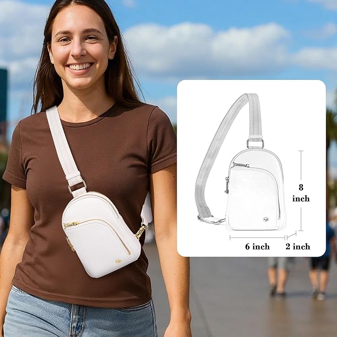 Haytijoe RFID Anti-Theft Sling Bag for Women, Small Crossbody Travel Purse with Locking Zippers, Lightweight Everyday Bag