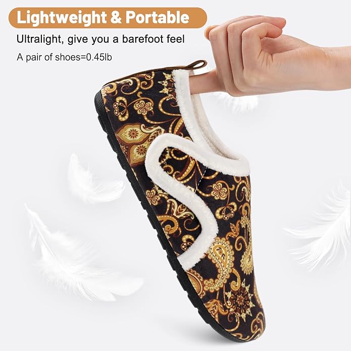 Ultrafun House Slippers for Women Men Slip on Barefoot Slippers Socks Soft Lightweight Rubble Sole House Shoes Indoor/Outdoor