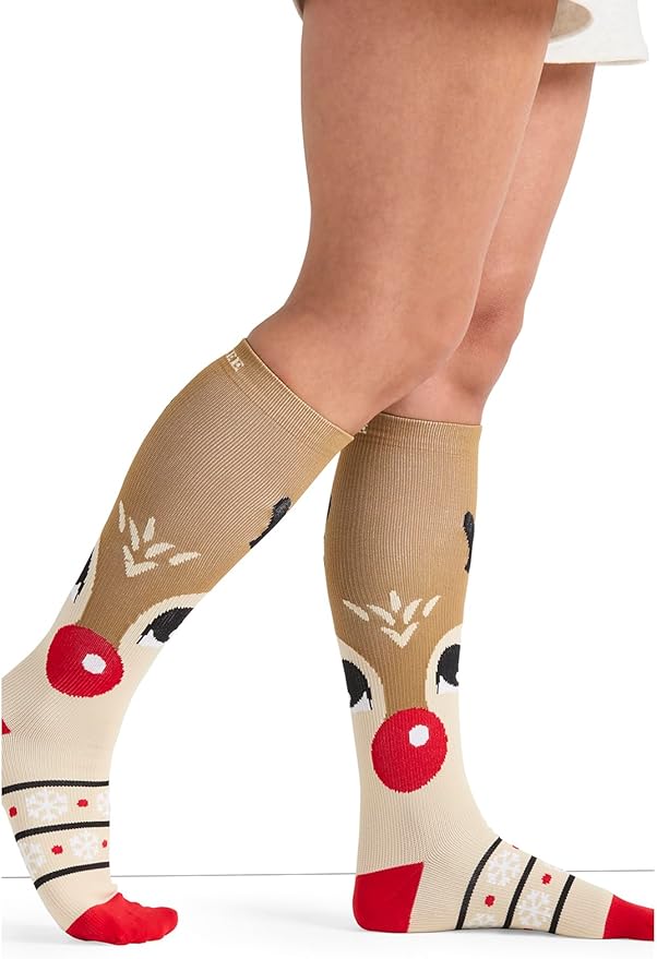 Cherokee Women's 10-15mmHg Compression Socks – Fun Print Knee Highs with Light Support, Soft Feel - PRINTSUPPORT