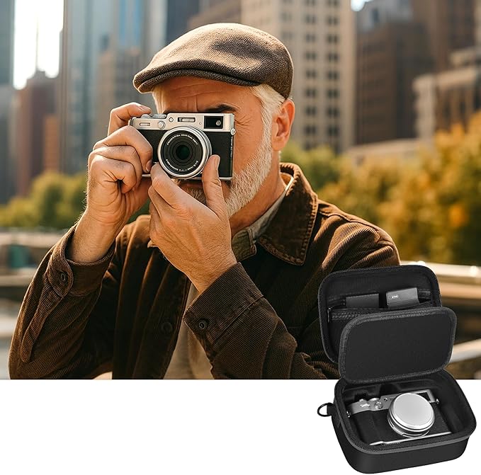 GWCASE Custom Camera Travel Case for Fujifilm X100VI Camera, Premium EVA Shell with Protective Dividers, Mesh Pockets for Fujifilm X100VI Accessories. Detachable Shoulder Strap & Handle (Case Only)
