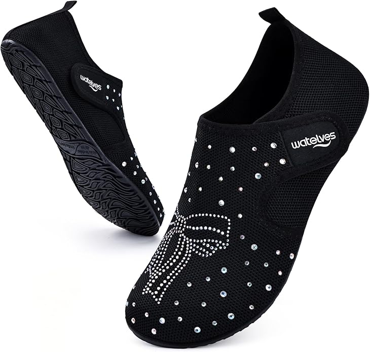 WateLves Water Shoes for Women Men Swim Beach Aqua Socks House Slippers Quick Dry Barefoot Travel Shoes with Adjustable Magic Tape for Pool Diving Boating Yoga