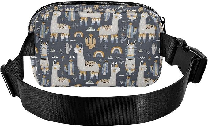 Kawaii Cactus Alpaca Fanny Pack for Women Men Water Resistant Fashion Waist Packs with Adjustable Strap Belt Bag for Travel Workout Jogging Hiking 21220372