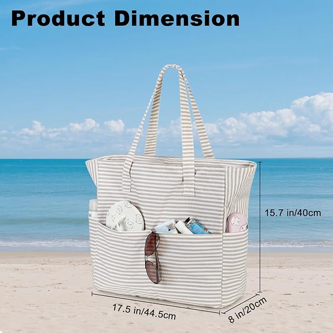 LEDAOU Beach Bag Waterproof Sandproof Women Beach Tote Pool Bag with Zipper for Swim Gym Grocery Travel with Wet Pocket | Sandproof, with Zipper, for Gym, Grocery, Travel, with Wet Pocket