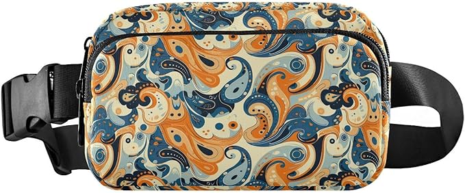 Vintage Color Paisley Fanny Pack for Women Men Water Resistant Fashion Waist Packs with Adjustable Strap Belt Bag for Travel Workout Jogging Hiking 21220383