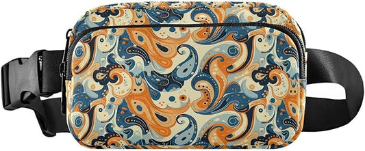 Vintage Color Paisley Fanny Pack for Women Men Water Resistant Fashion Waist Packs with Adjustable Strap Belt Bag for Travel Workout Jogging Hiking 21220383