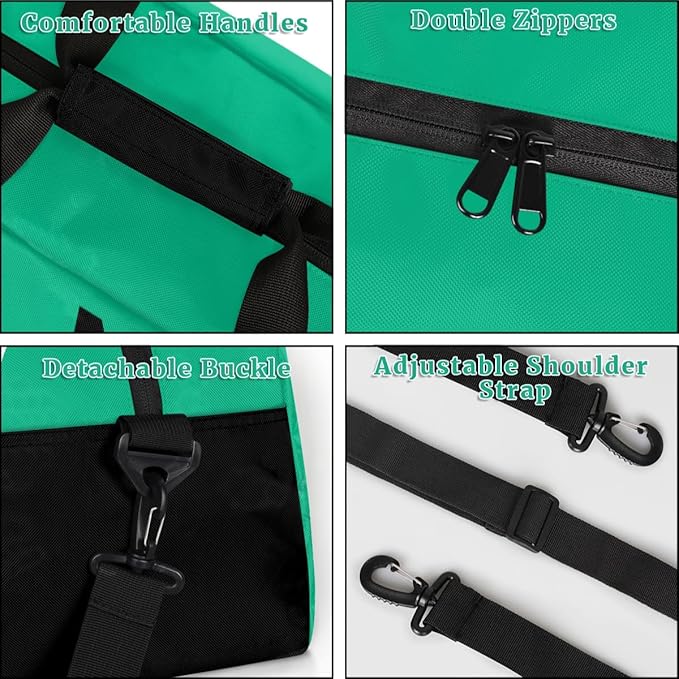 Personalize-Kids-Sports-Duffel-Bags With Custom Name Text Carry-On Overnight Travel Gym Lightweight Dance Pattern Sports Bags For Girls Boys Kids,Green