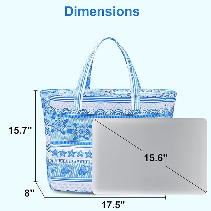 LEDAOU Beach Bag Waterproof Sandproof Women Beach Tote Pool Bag with Zipper for Swim Gym Grocery Travel with Wet Pocket | Sandproof, with Zipper, for Gym, Grocery, Travel, with Wet Pocket