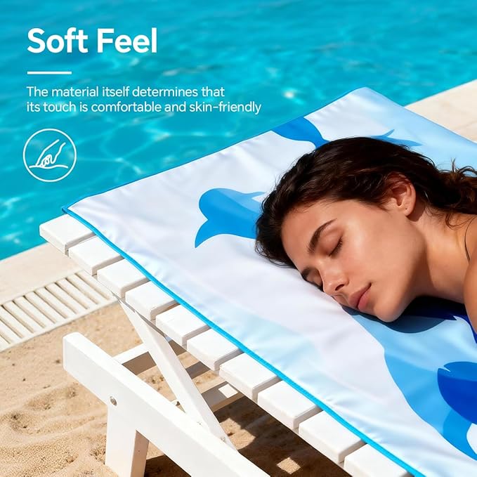 2 Pack Extra Large Microfiber Beach Towels 63×31 inch, Sand Free Ultra Quick Dry, Lightweight Compact Travel Towel for Pool, Swim Gym Camping, Yoga-Includes Carry Bag