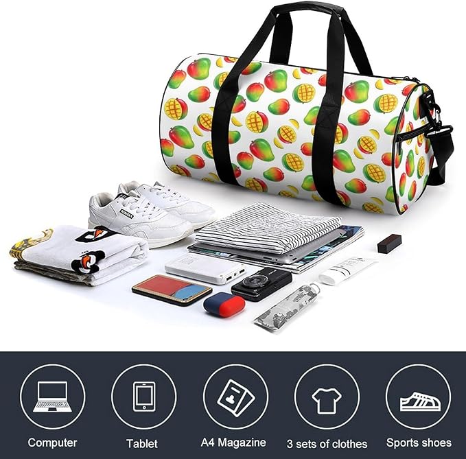 Workout Lightweight Duffel Bags Mango Art Basketball Football Weekender Bag Foldable Gym Travel Bags for Men Women