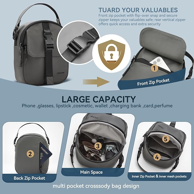 chitobae Lightweight Crossbody Bags for Women,Waterproof Anti-thief Handbags,Shoulder Purse for Travel Shopping