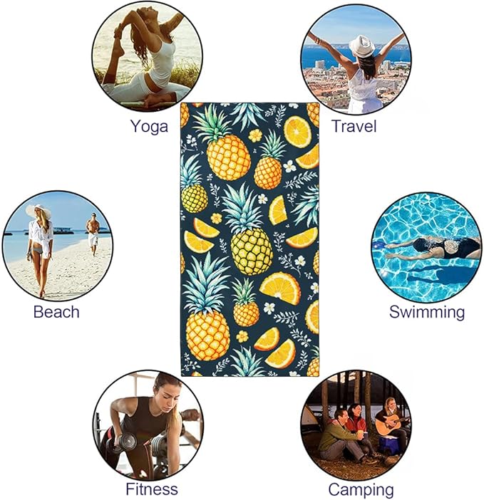Soccer Beach Towel, 36"x72" Sand Free Quick Dry Thin Lightweight Microfiber Football Towel Gifts for Sport Fans