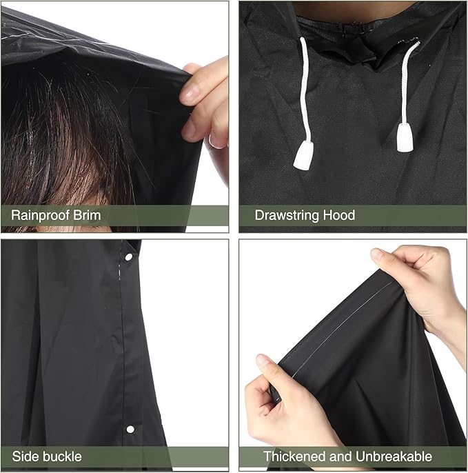 Zhehao 40 Pcs Rain Ponchos for Adult Homeles Bulk Reusable Raincoat with Drawstring Waterproof Plastic Raincoat for Men Women