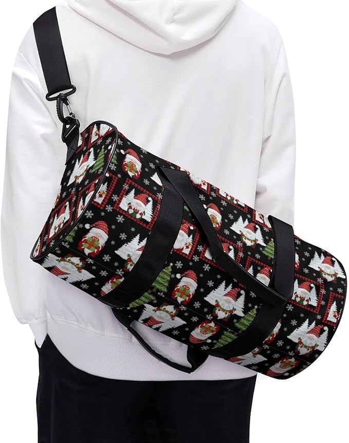 Basketball Football Weekender Bag Red Gnomes Snow Christmas Carry on Beach Yoga Overnight Luggage Bag Sports Gym Bags for Men Women