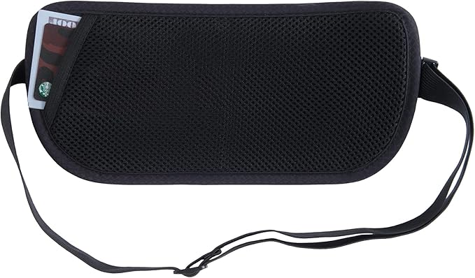 Travel Money Belt - Slim Passport Holder Secure Hidden Travel Pouch with RFID Blocking, Travel Wallet Fanny Pack Belt Bag - Black