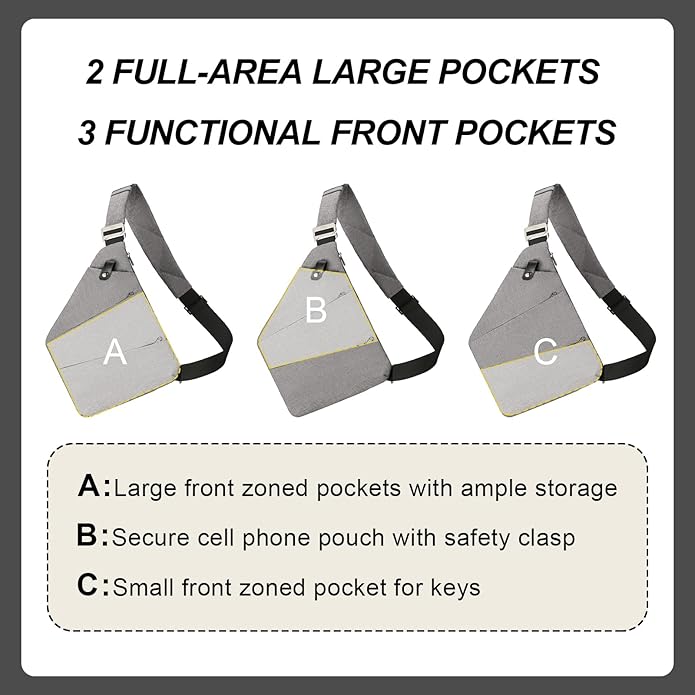 Anti Theft Crossbody Travel Bags Mens Sling Bag Over the Shoulder Bags for Women Gifts for Travelers