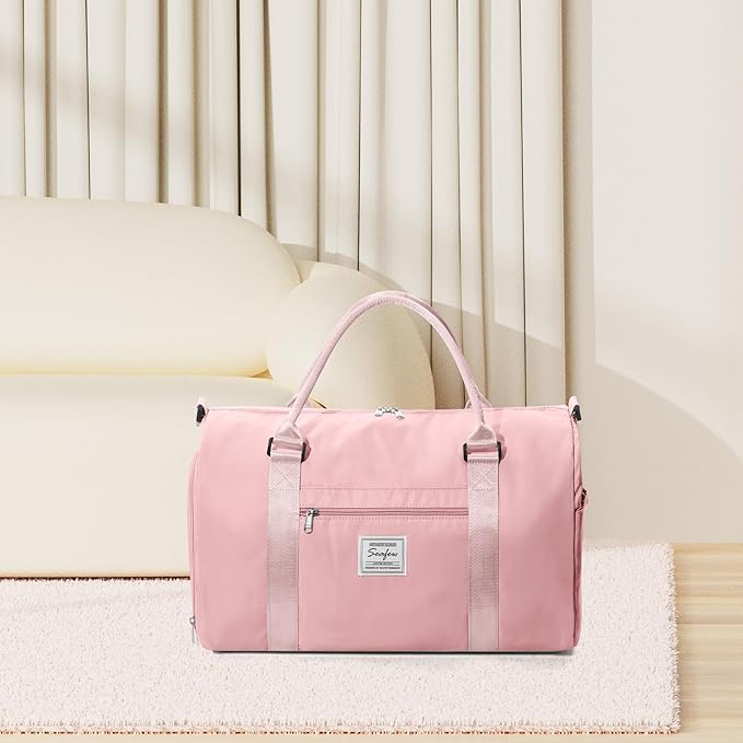 Gym Bag Womens Mens with Shoes Compartment and Wet Pocket Travel Duffel Bags for Women for Plane Sport Gym Tote Bags Swimming Yoga Small Waterproof Weekend Overnight Carry on Bag Hospital Holdalls