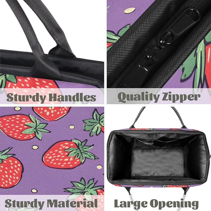 Summer Strawberries Overnight Weekender Bag for Women Men Travel Duffel Bags Waterproof Luggage Carry on Sports Yoga Gym Bag