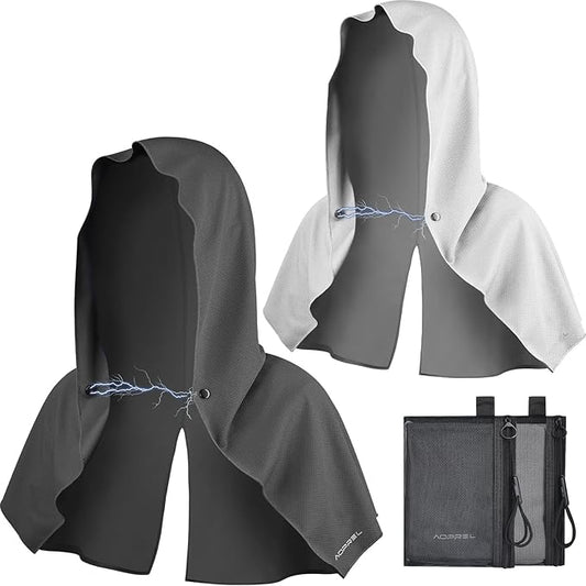 Cooling Hoodie Towel Magnetic Lock Towels for Neck and Face UV Protection, Moisture-Wicking for Camping Gym and Yoga