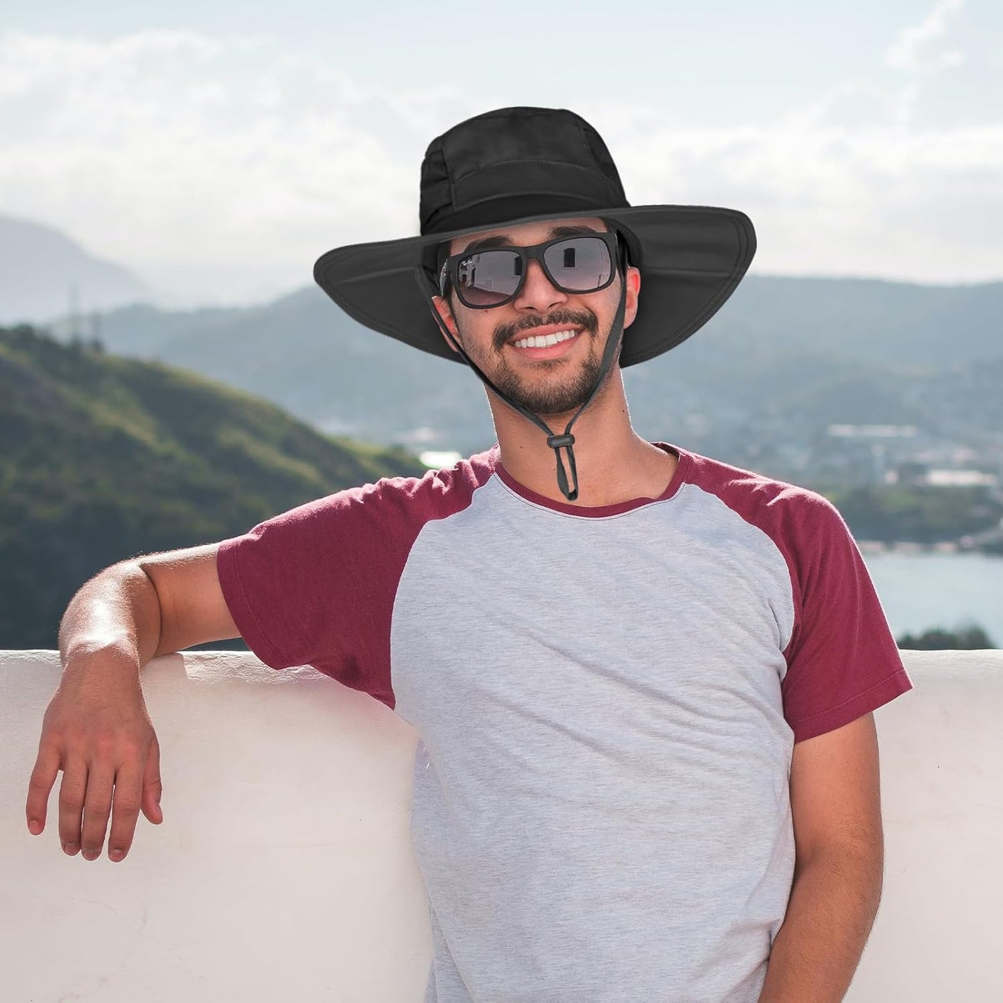 Sun Hat for Men/Women, UPF 50+ Fishing Hat,Waterproof Wide Brim Bucket Hat Foldable Boonie Hat for Hiking Garden Safari Beach