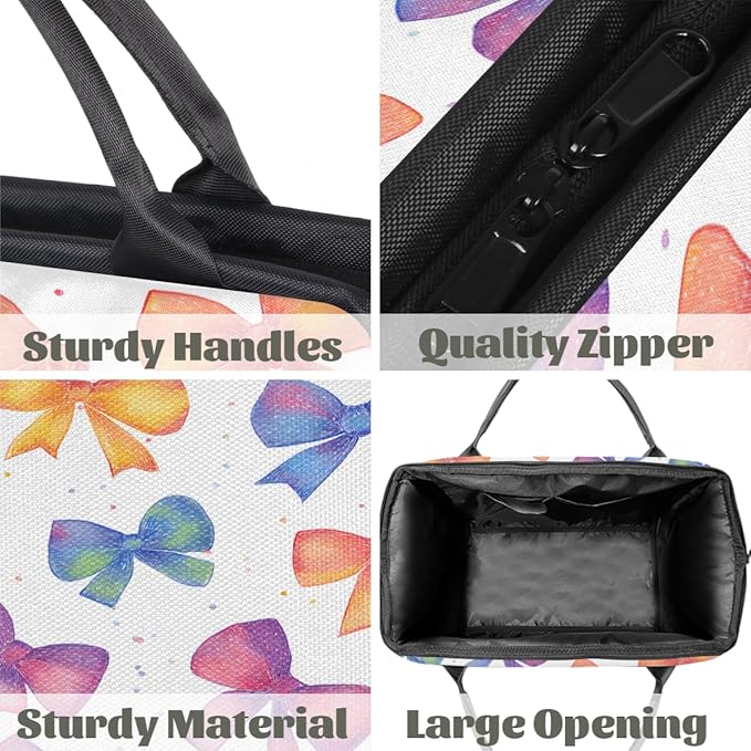 Colorful Bow Tie Overnight Weekender Bag for Women Men Travel Duffel Bags Waterproof Luggage Carry on Sports Yoga Gym Bag
