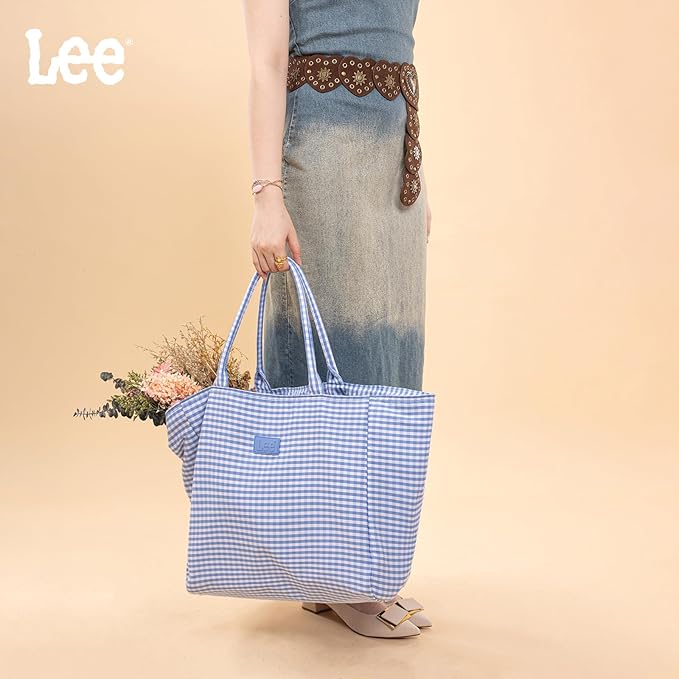 Montana West x Lee Extra Large Soft Cotton Tote Bag for Women Thick Lightweight Shoulder Bag Reusable Grocery Bag