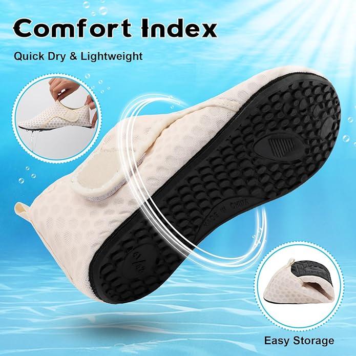 Scurtain Barefoot Water Shoes for Women Men Beach Swim Aqua Socks Summer Quick-Dry Sandals Slippers