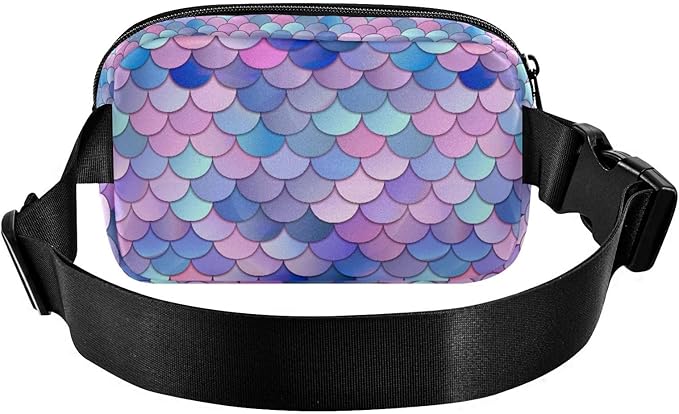 Colorful Mermaid Scale Fanny Pack for Women Men Water Resistant Fashion Waist Packs with Adjustable Strap Belt Bag for Travel Workout Jogging Hiking 21219387