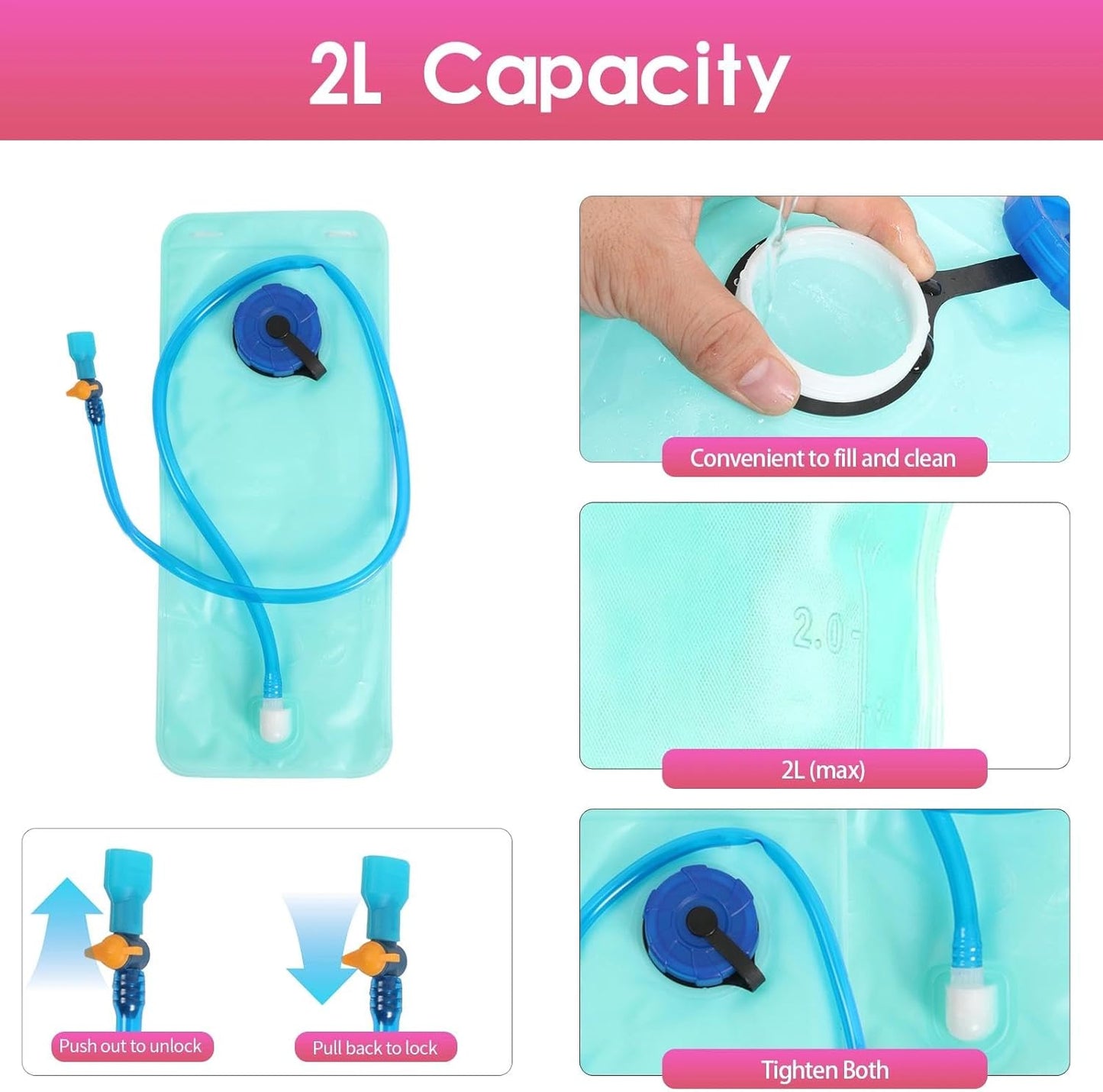 WOLT Hydration Backpack 18L Hiking Water Backpack with 2L Water Bladder for Men Women, Hydration Pack for Running Cycling Biking and Climbing