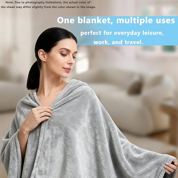 Ponchos for Women, Comfy Wearable Blanket, Gifts for People Who are Always Cold, Winter Shawl for Home, Office, Travel