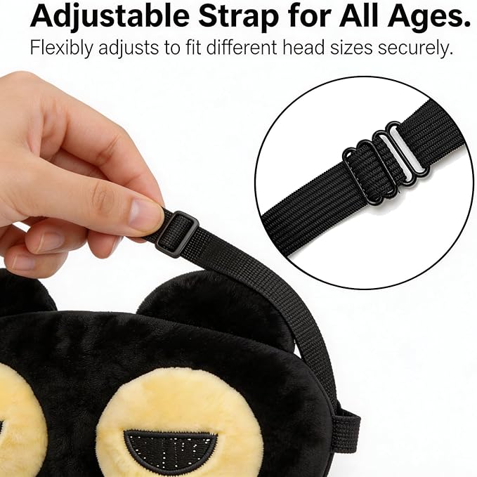 2PCS Cat Eye Sleep Mask for Sleeping, Soft Light Weight Eye Cover with Adjustable Strap,Funny Sleep Mask for Kids Women Men Travel Nap Blindfold Game（Half Closed Eyes+Round Eyes）